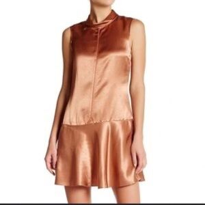 Rag and Bone copper satin sleeveless mini dress‎ size 0